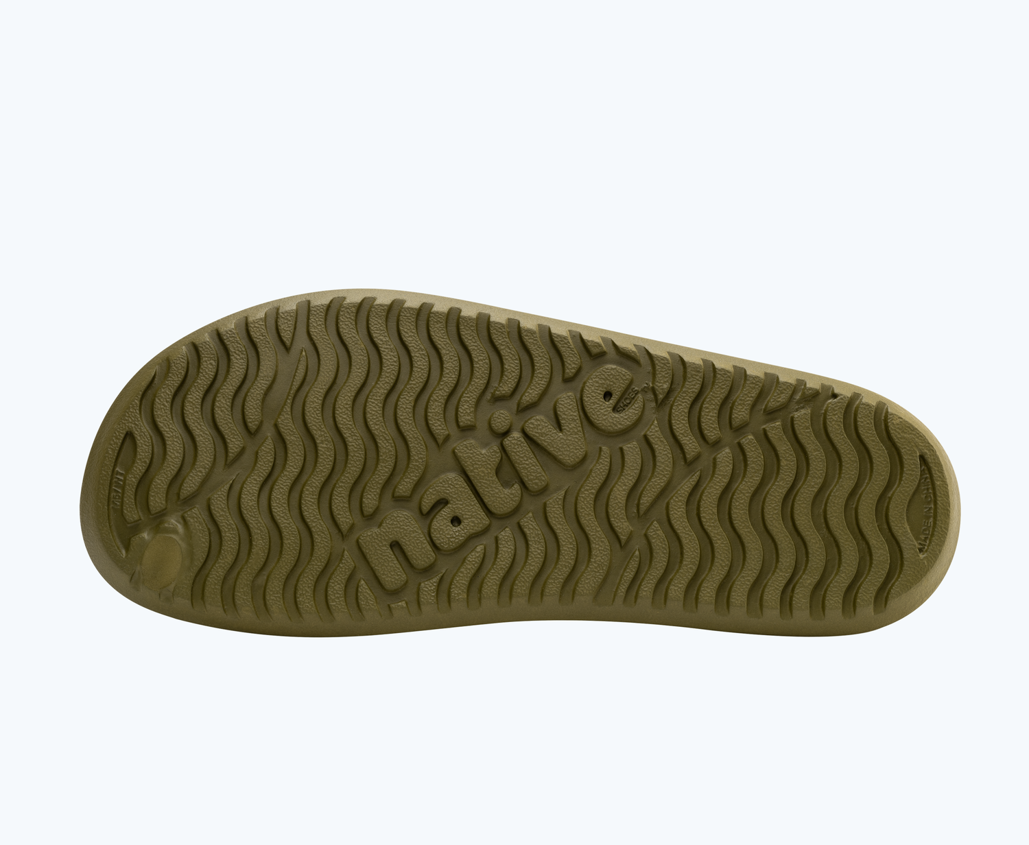 Bottom view of a Native Shoes Spencer Lx Wanderfoam | Rookie Green/ Seaweed Green Footwear