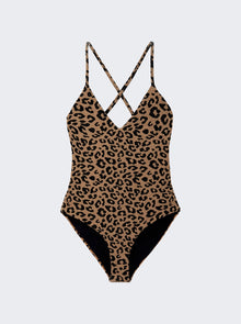 Women | Mara Hoffman | Emma Leopard One-piece Swimsuit | Black Brown