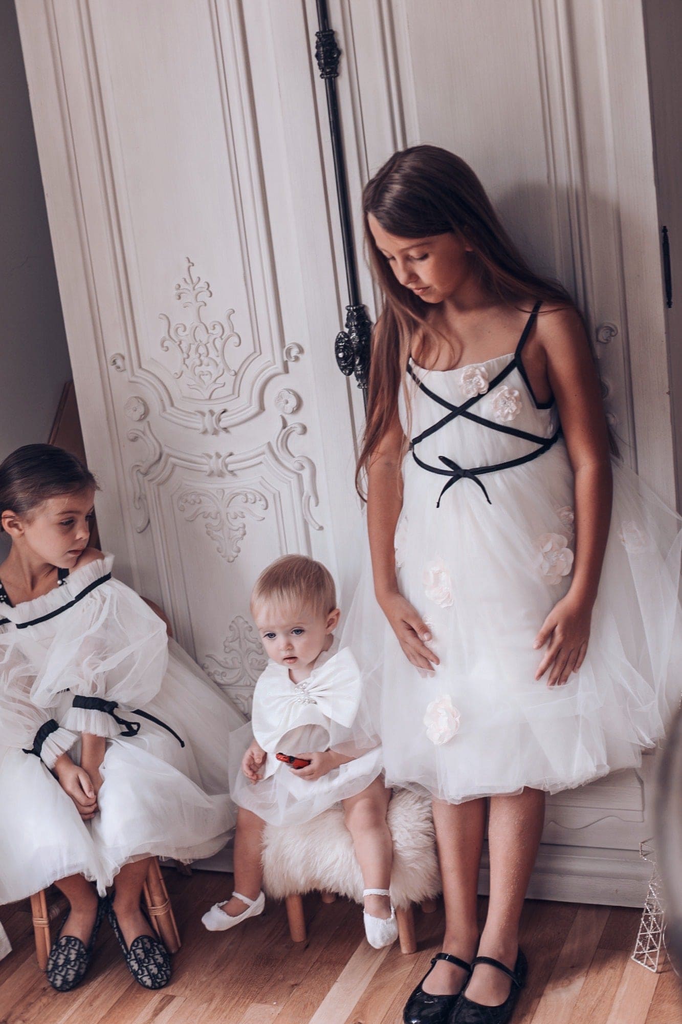 Girl | Giselle CrissCross Tulle Dress | Ivory x Black