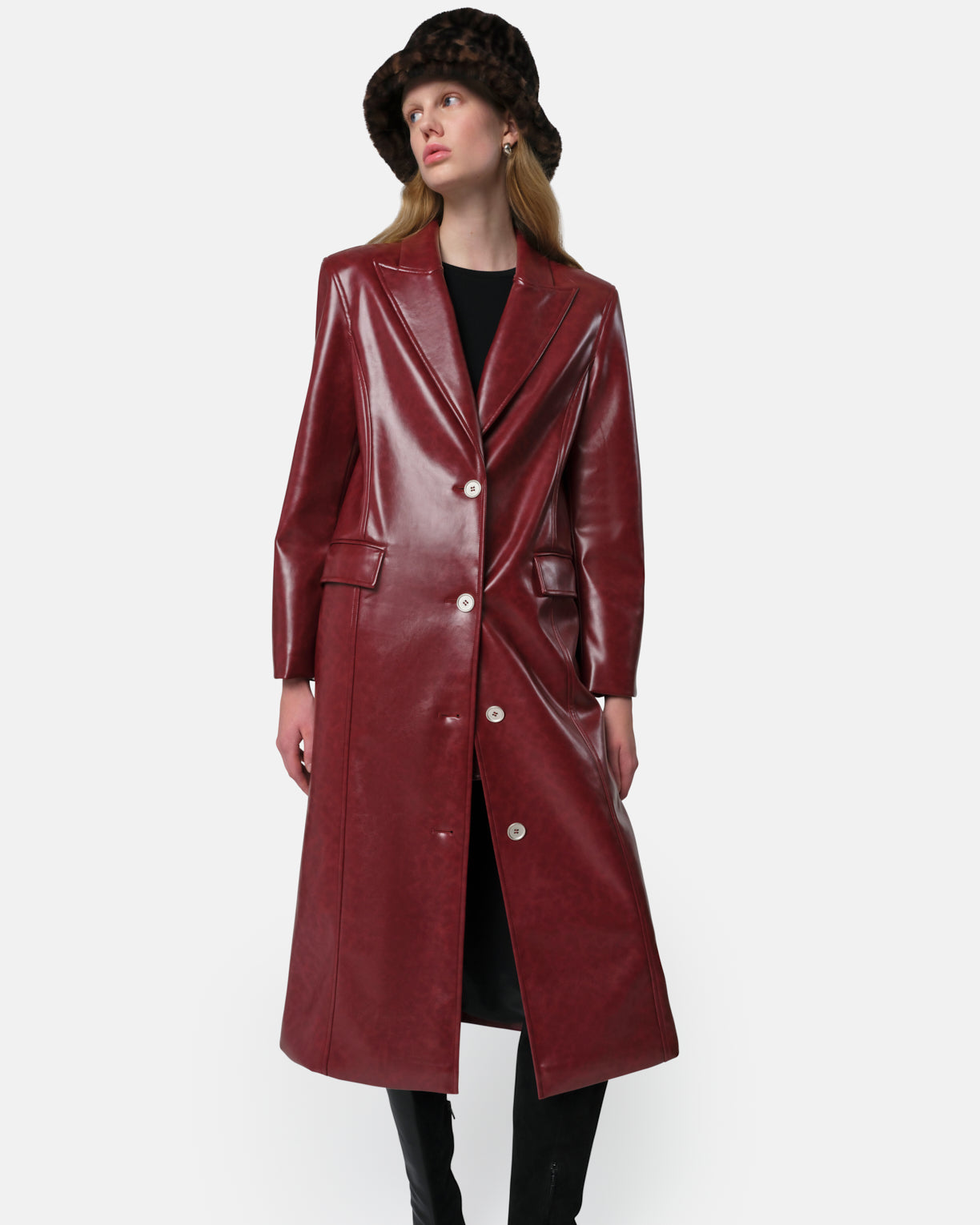 Women | Lauren Overcoat | Crimson