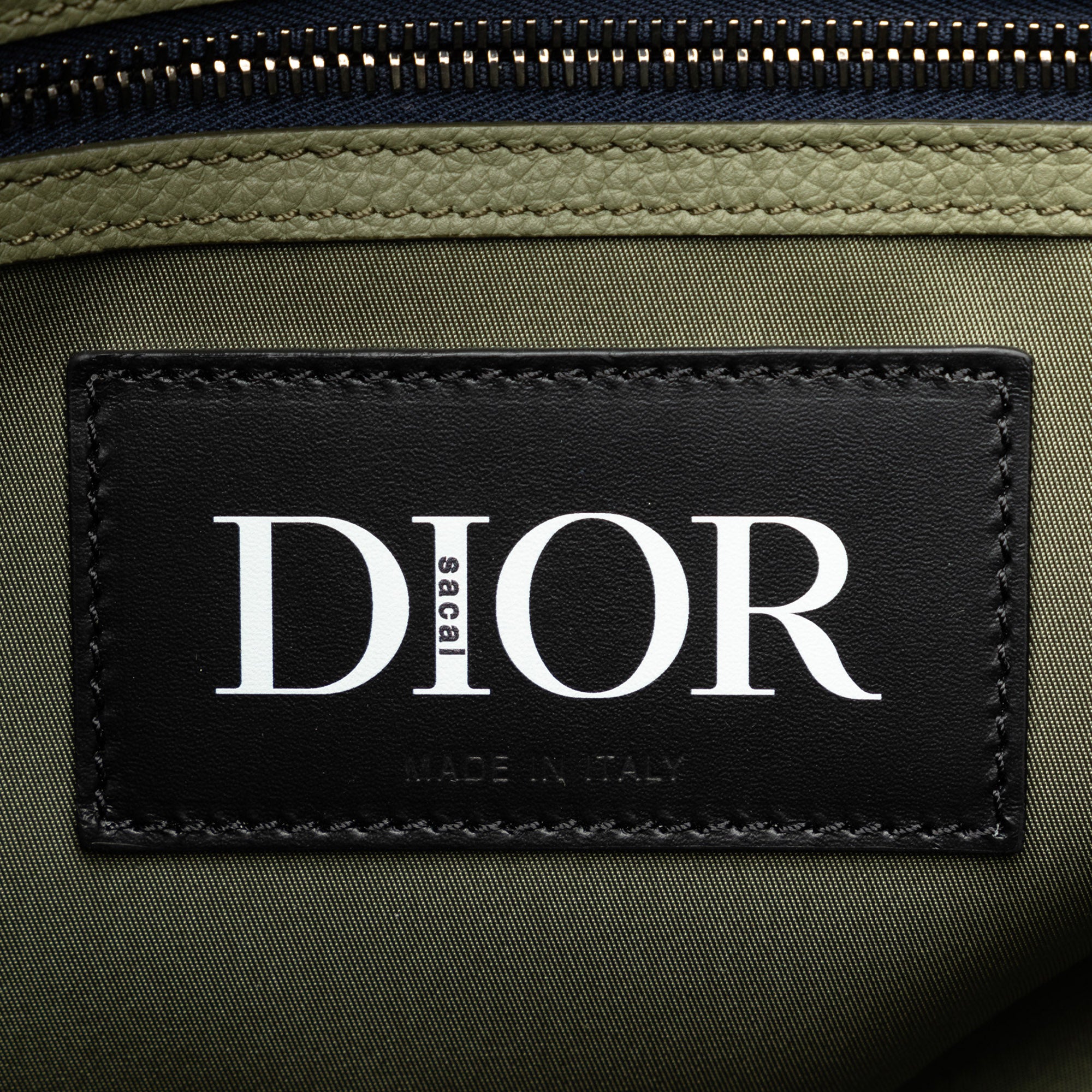 Dior | Pre-Owned x Sacai Saddle Tote | Green/Dark Green