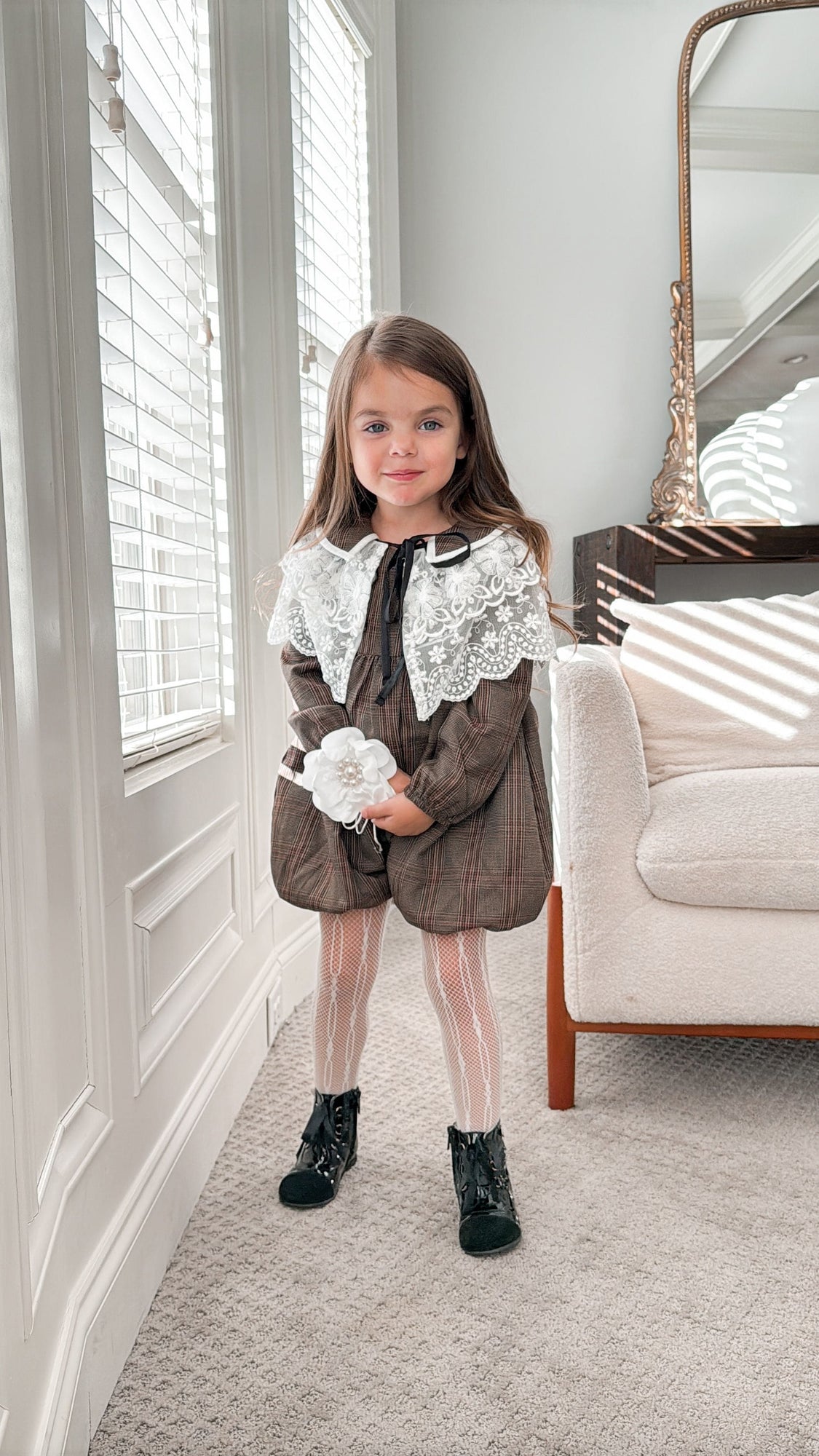 Unisex | Blair Estate Tweed Romper | Brown