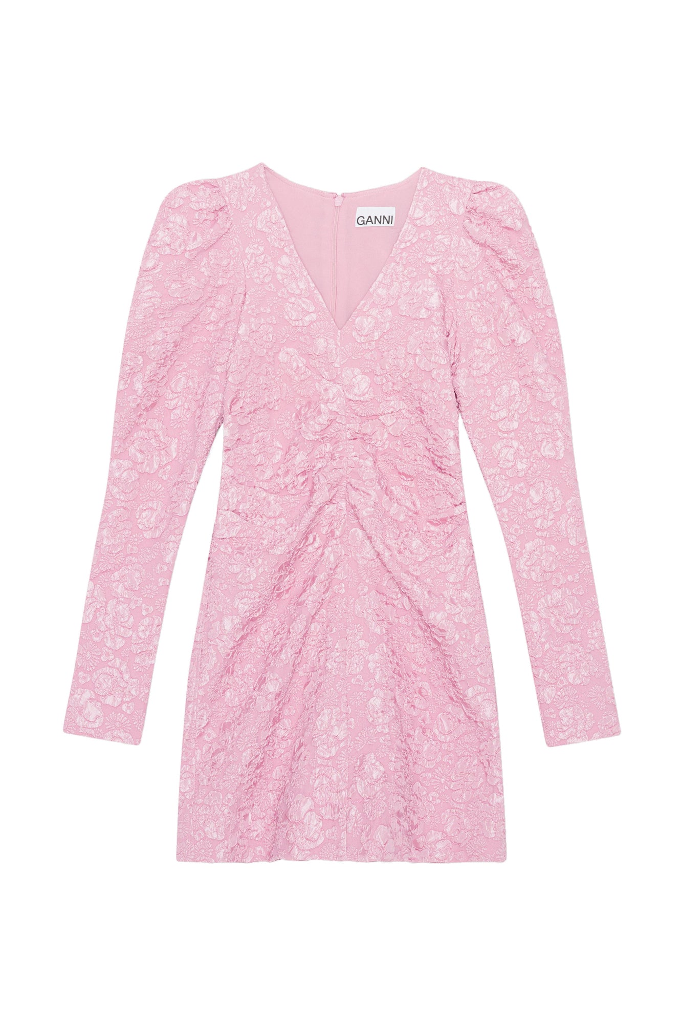 Stretch Jacquard V-neck Mini Dress | Orchid Smoke