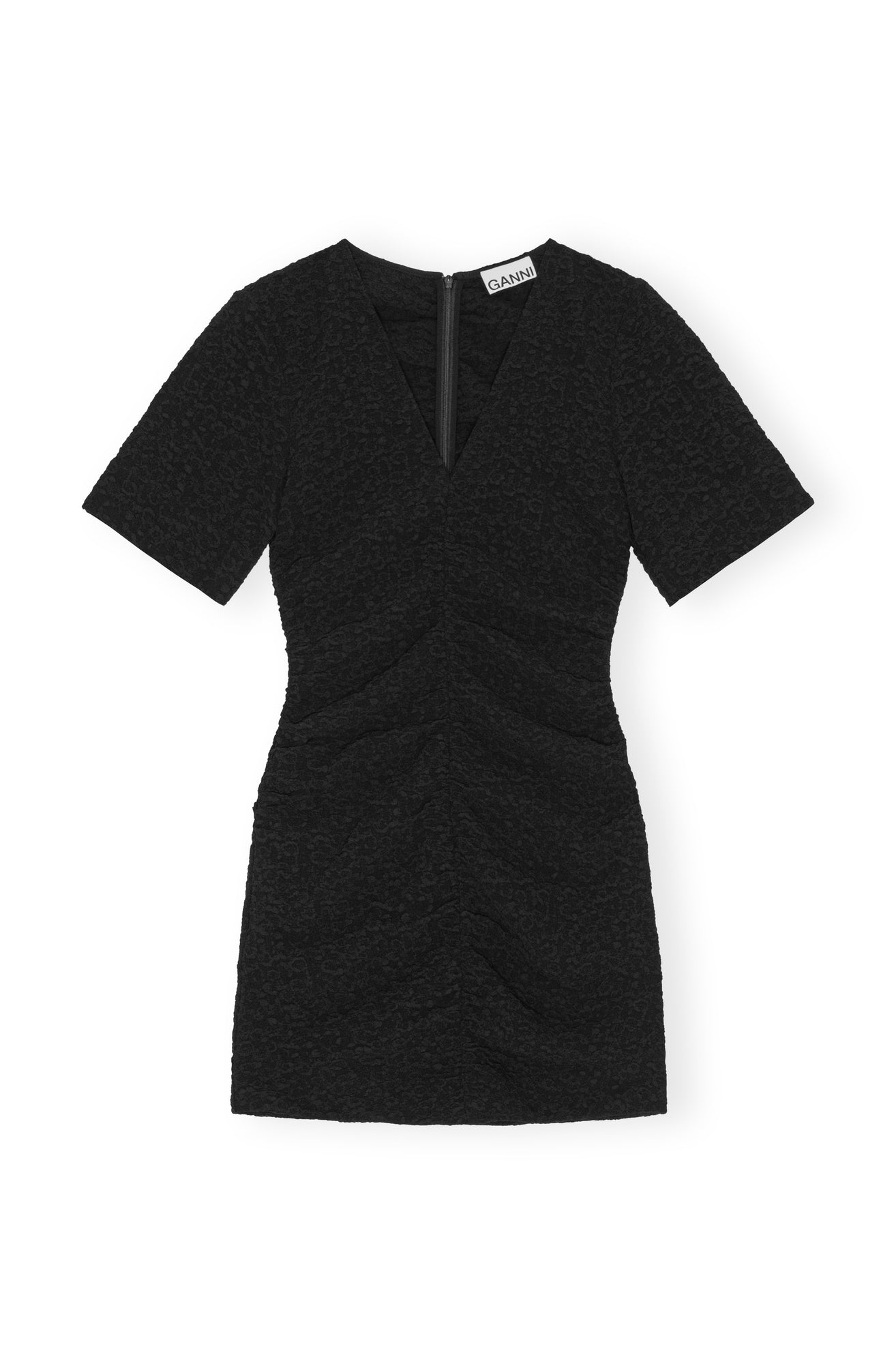 Textured Suiting Mini Dress | Black