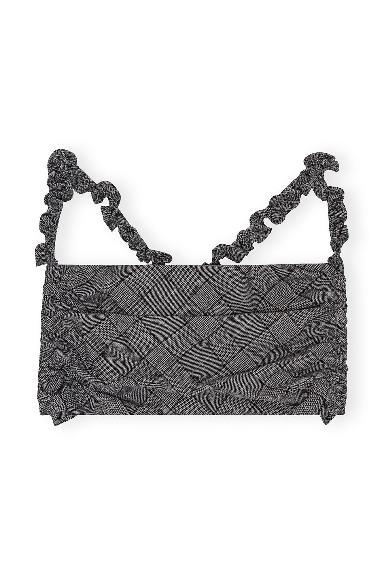 Check Mix Ruched Top | Frost Gray