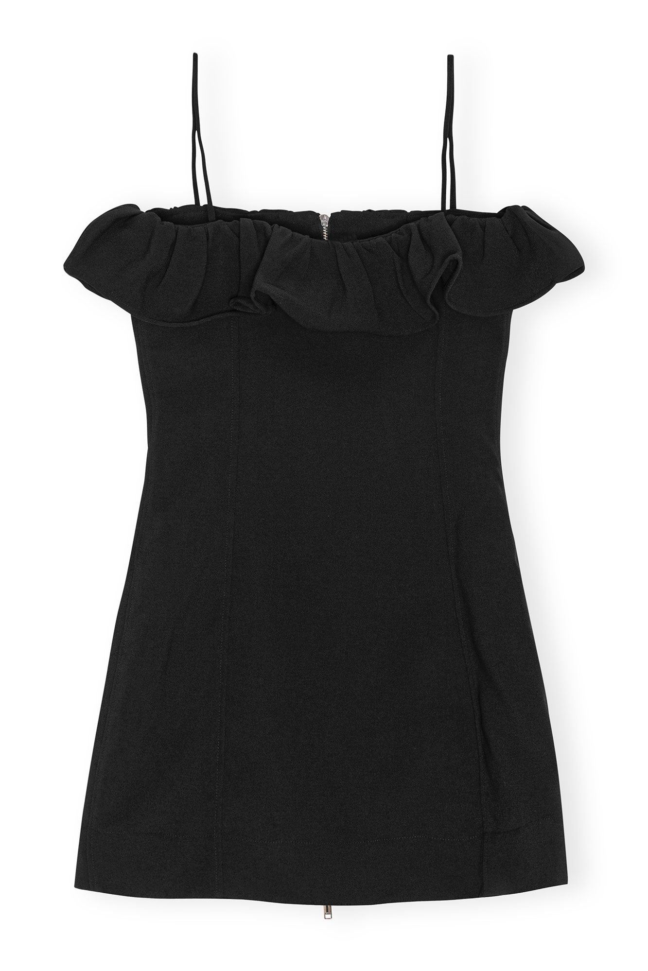 Bonded Crepe Strap Mini Dress | Black