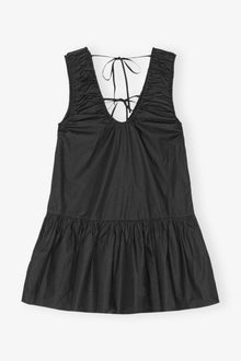 Cotton Poplin Mini Dress | Black