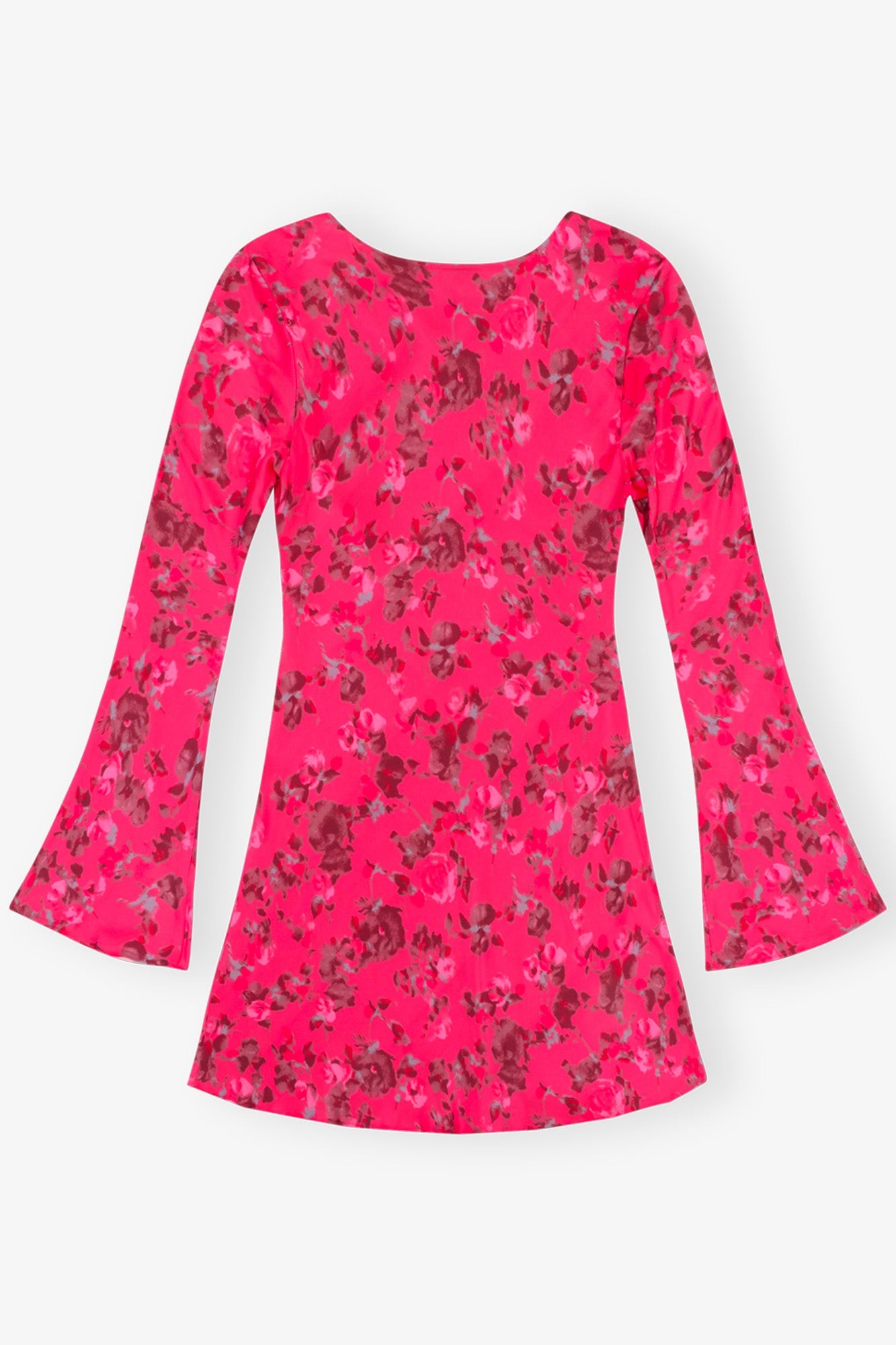 Printed Satin Mini Dress | Raspberry Wine