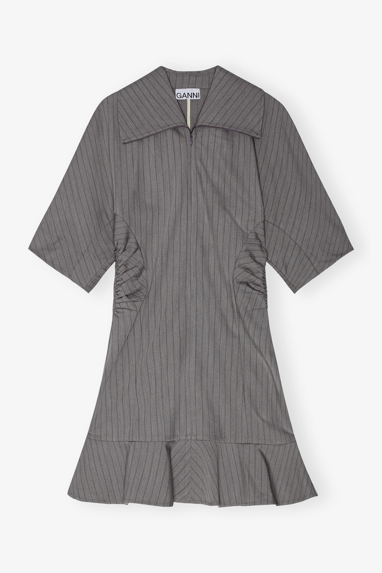 Stripe Suiting Mini Dress | Mirage Gray