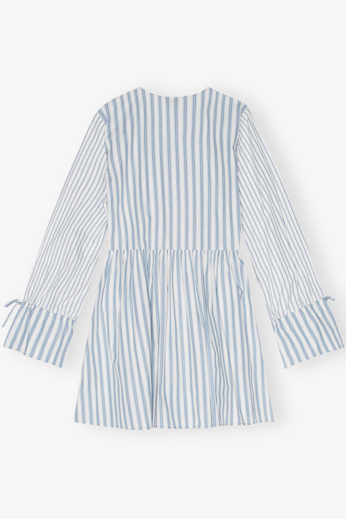 Stripe Cotton Mini Wrap Dress | Egret