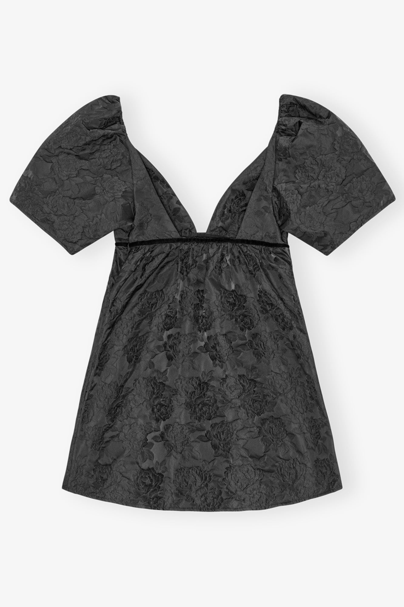 Botanical Jacquard Mini Dress | Black