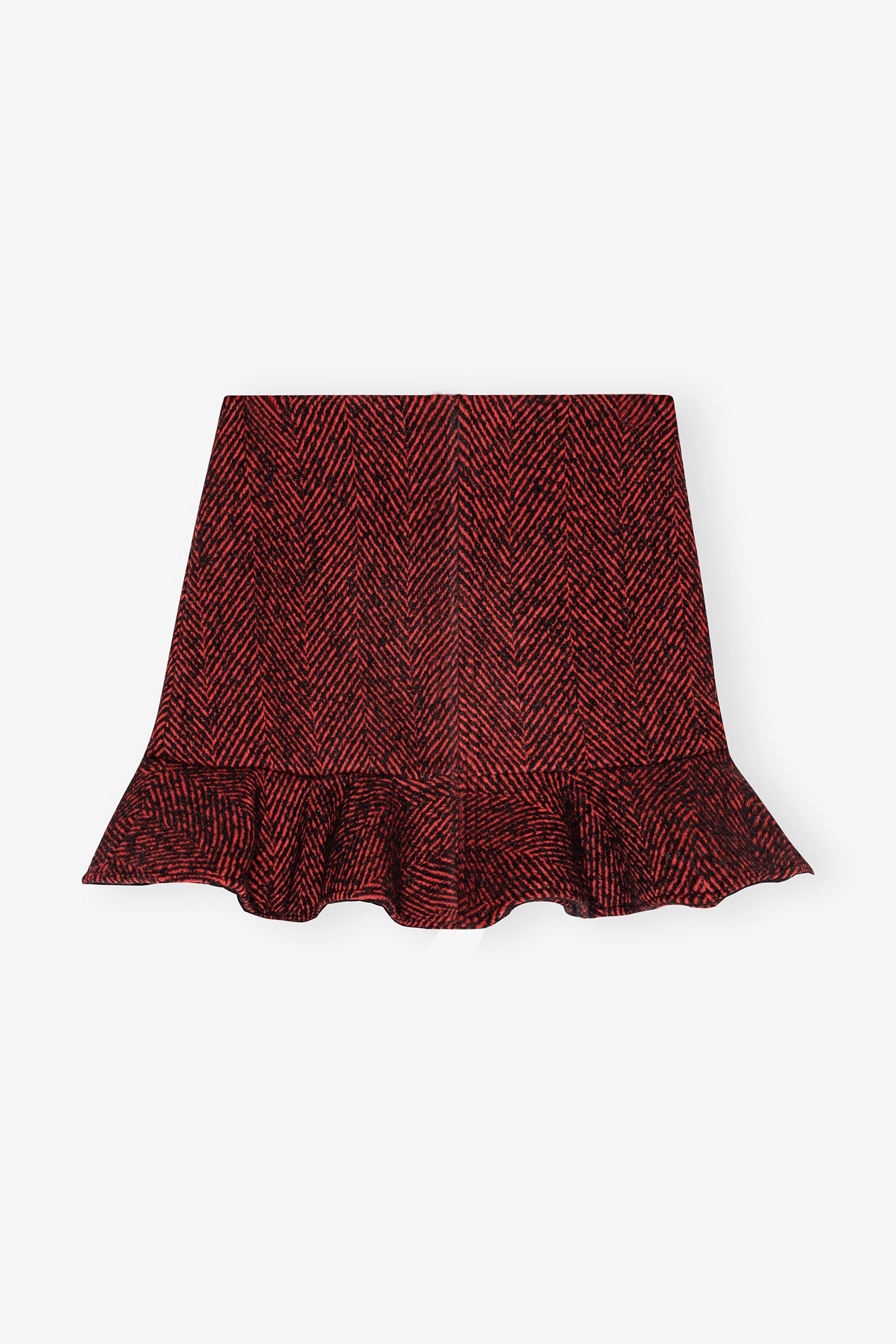 Herringbone Wool Mini Skirt | Winery