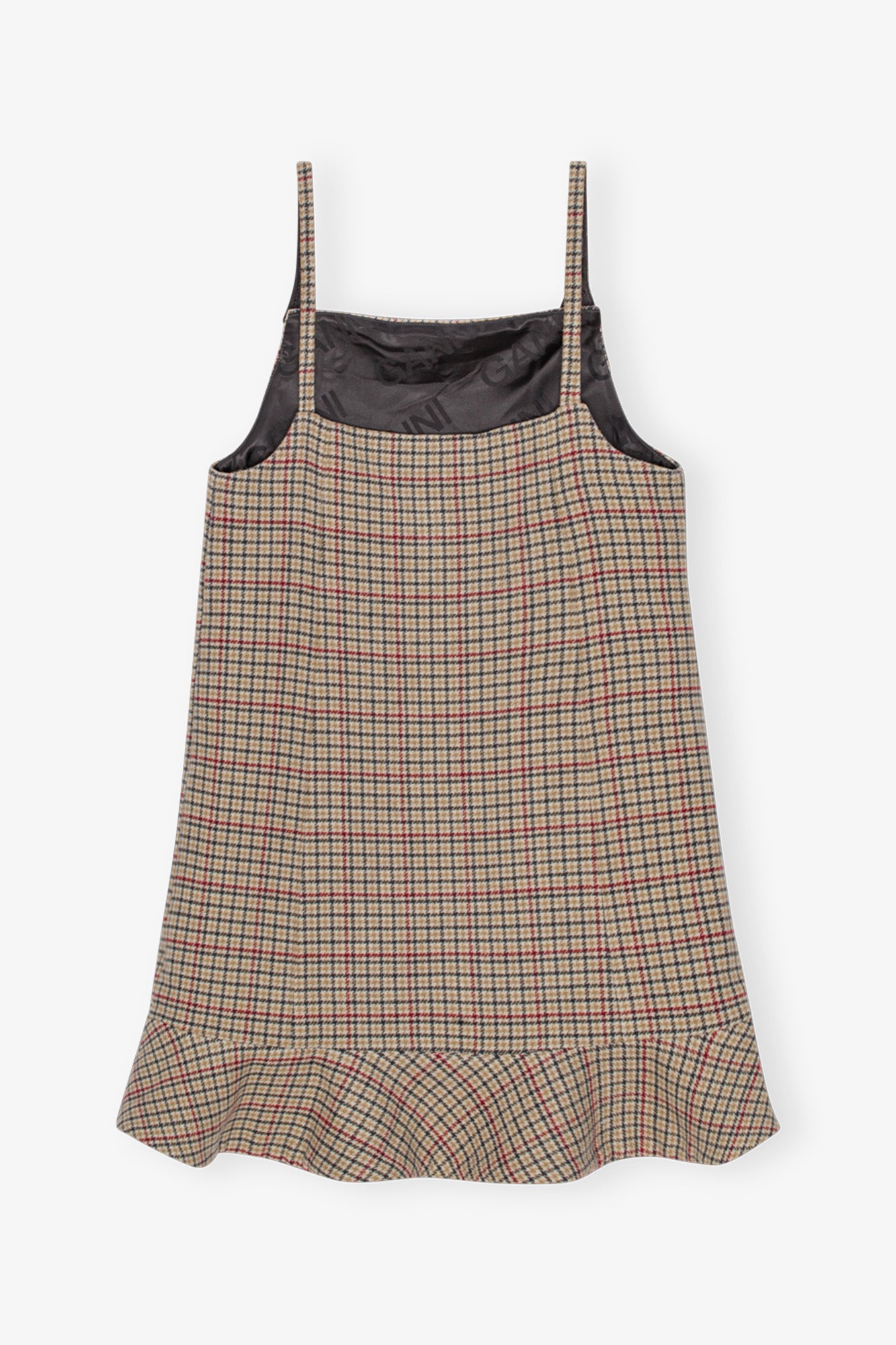 Check Wool Mix Mini Dress | Tiger's Eye