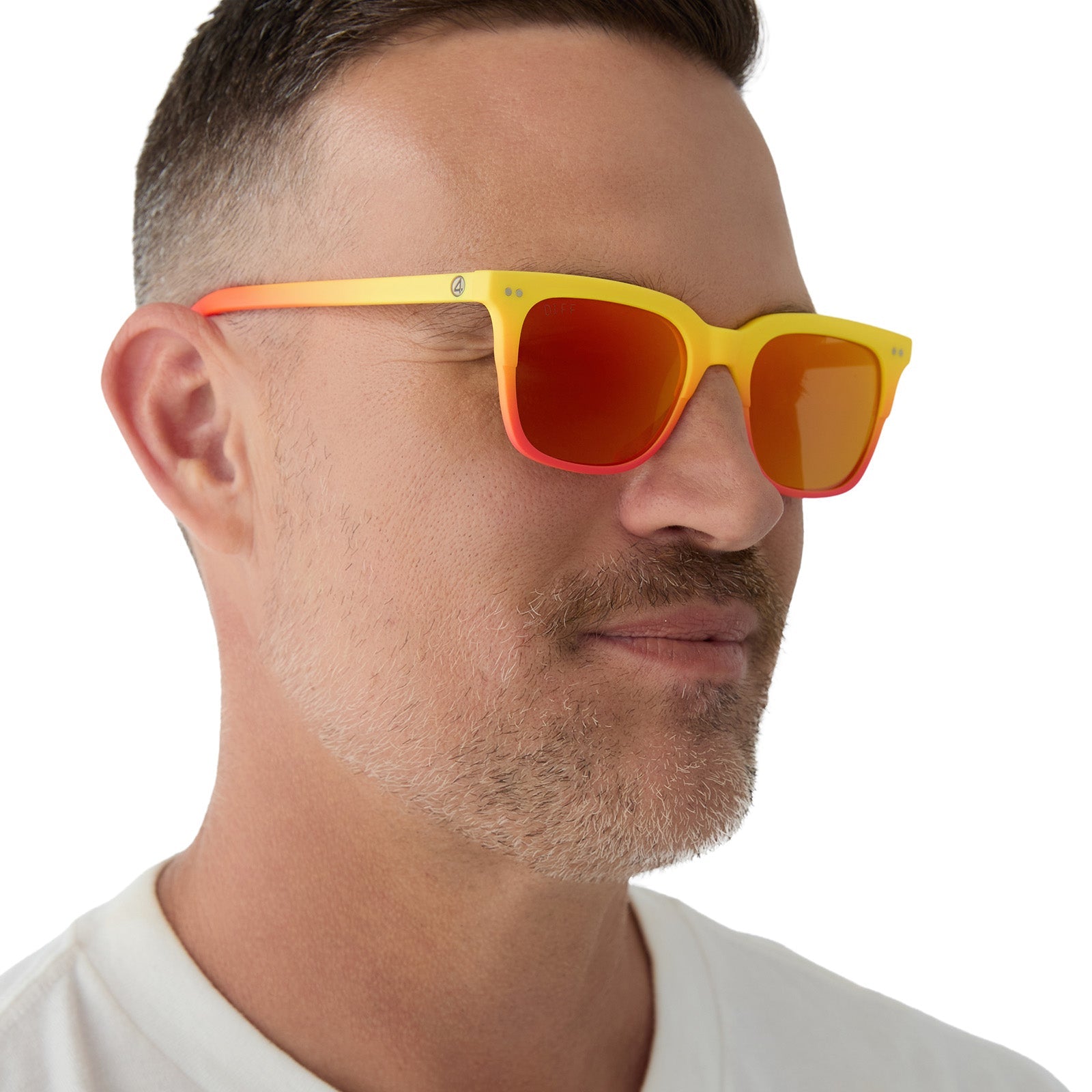 Unisex | Human Torch Sunglasses | Radiant Yellow To Orange Flame Fade | Blazing Red Orange Polarized Lenses