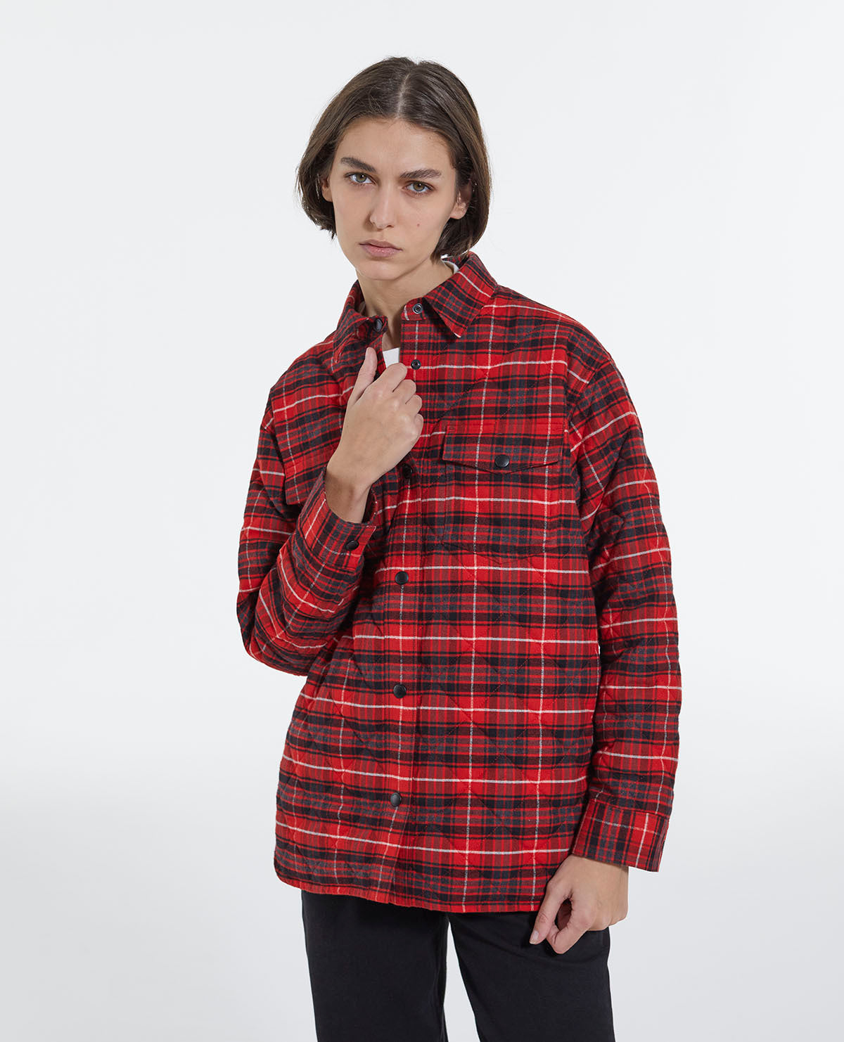 Oversized Checked Shirt | Women | Red x Black