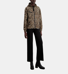 Printed Hooded Windbreaker Jacket | Women | Leopard