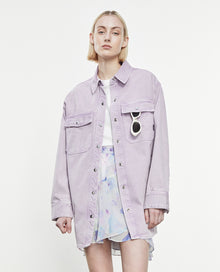 Roomy Denim Shirt With Pockets | Women | Light Purple