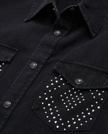 Shirt With Stud Details | Women | Black Washed