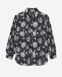 Oversized Shirt With Jacquard Print | Women | Black