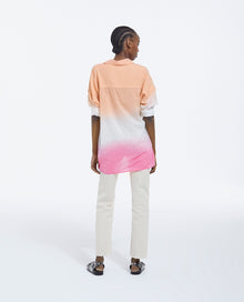 Tie-Dye Long Cotton Shirt | Women | Pink