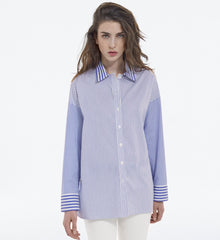 Straight-Fit Striped Formal Shirt | Women | Blue White