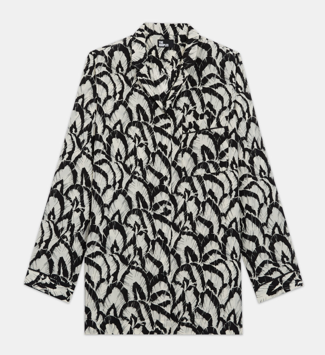 Printed Silk Shirt | Women | Off White x Black