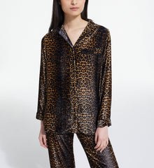 Velvet Print Shirt | Women | Leopard