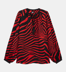 Printed Blouse | Women | Black x Red