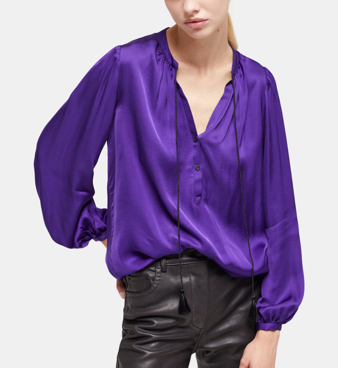 Shirt With Puffed Sleeves | Women | Purple