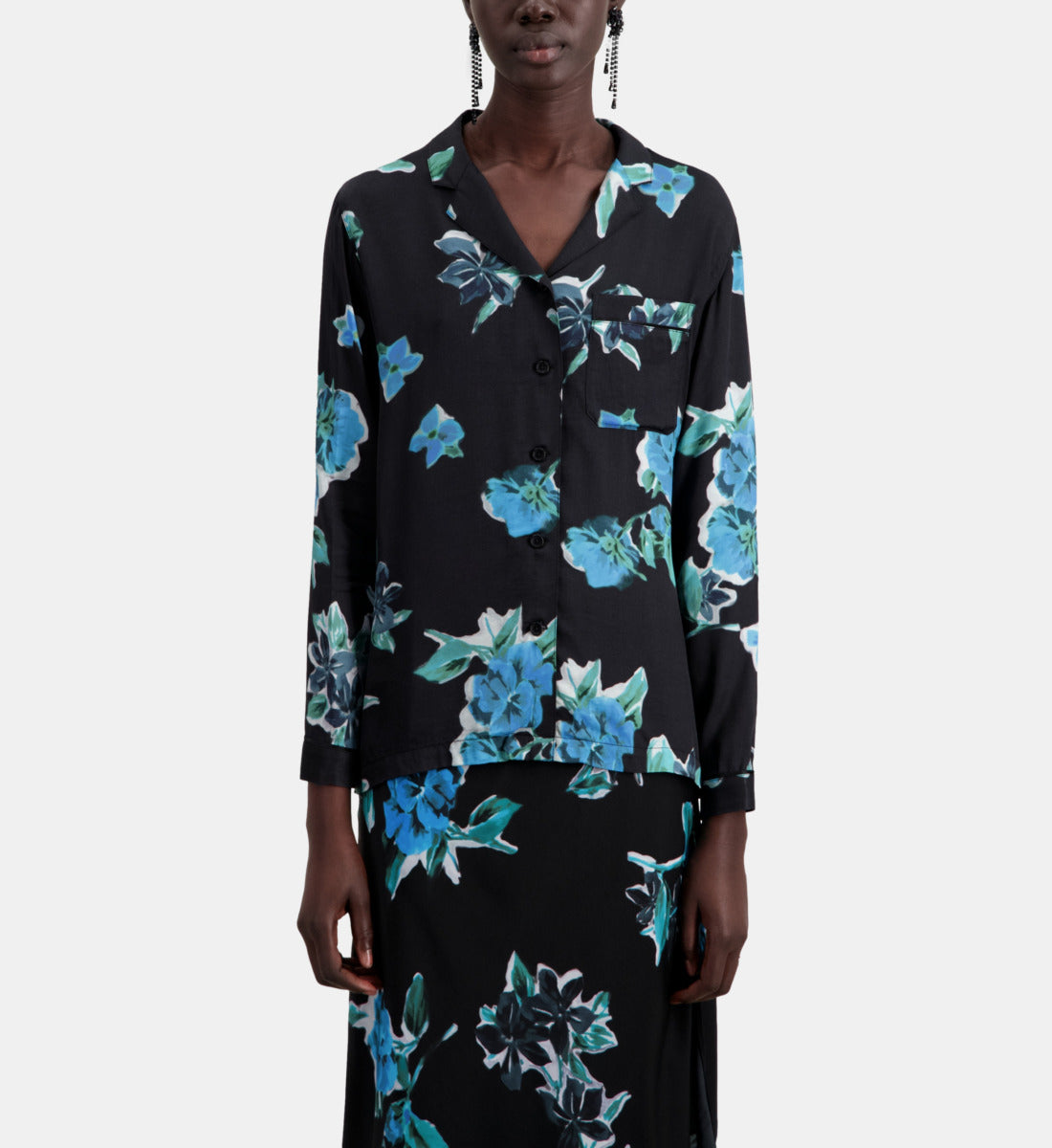 Printed Shirt | Women | Black Blue