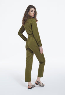 Belted Tencel Playsuit | Women | Khaki