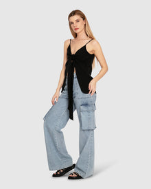 Women | First Class Reversible Tie Top | Black