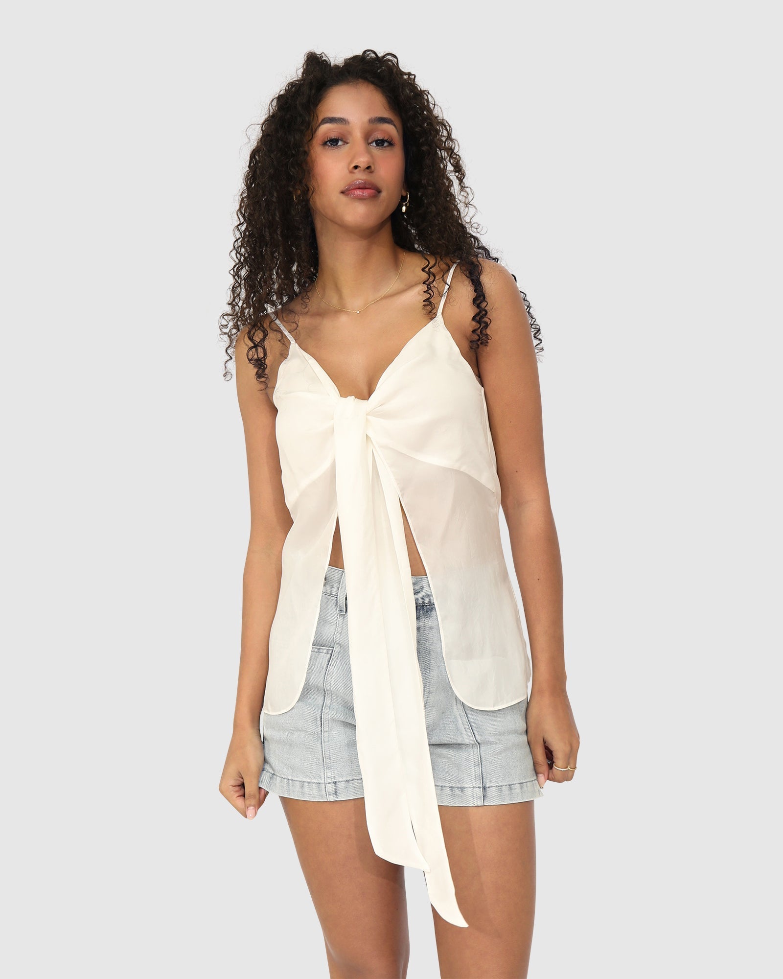 Women | First Class Reversible Tie Top | White
