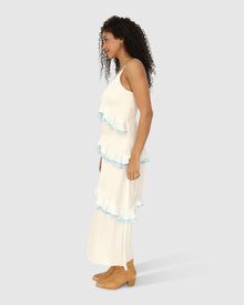 Women | Lovely Day Ruffle Maxi Dress | White