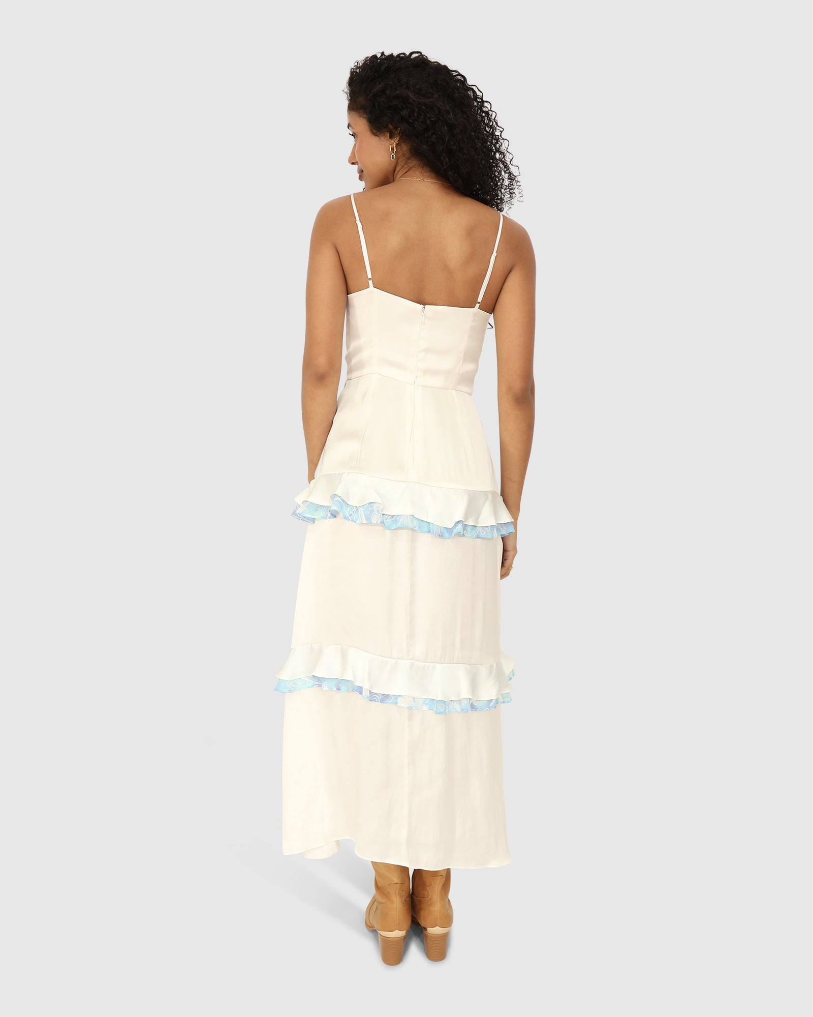 Women | Lovely Day Ruffle Maxi Dress | White