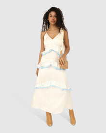 Women | Lovely Day Ruffle Maxi Dress | White