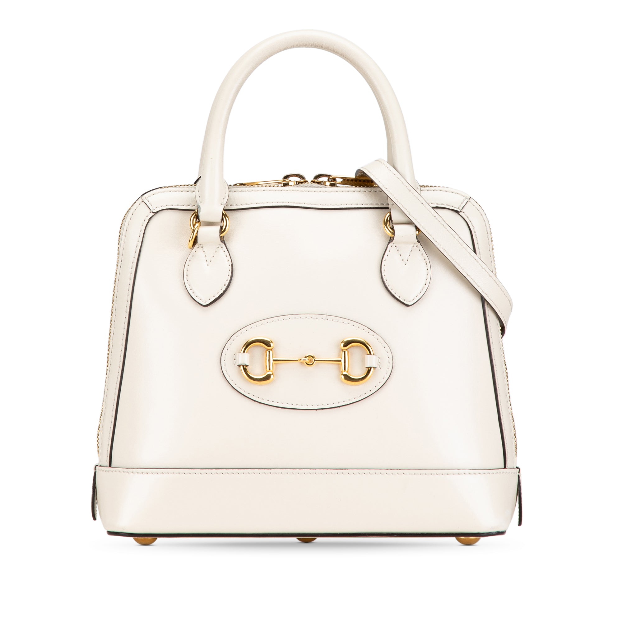 Gucci | Pre-Owned Small Leather Horsebit 1955 Satchel | White/Off White