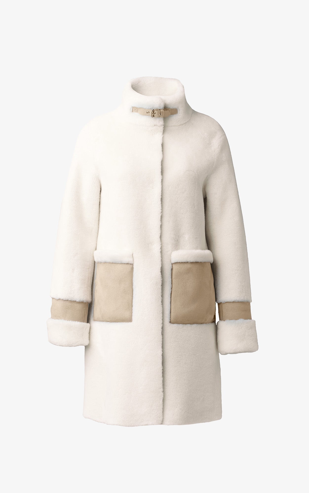 Fiala Straight-Fit Luxe Faux Sherpa Coat | Powder