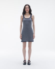 Womens | Fine Stripe Tank Dress | Midnight/Cream