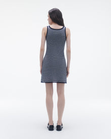 Womens | Fine Stripe Tank Dress | Midnight/Cream