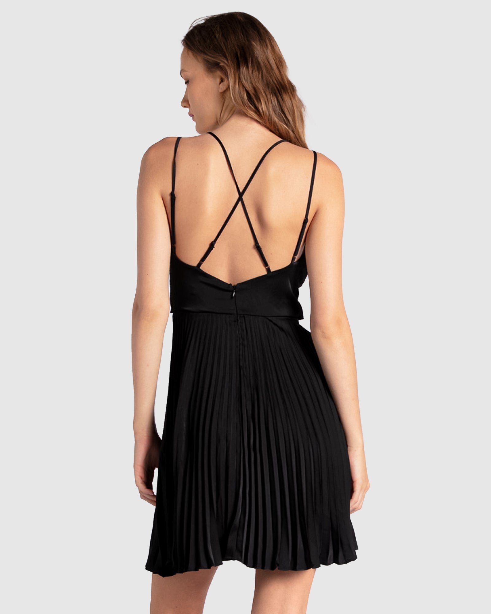 Women | Feel It Still Lace Trim Mini Dress | Black