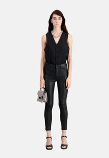 Leather-Effect Jeans | Women | Black