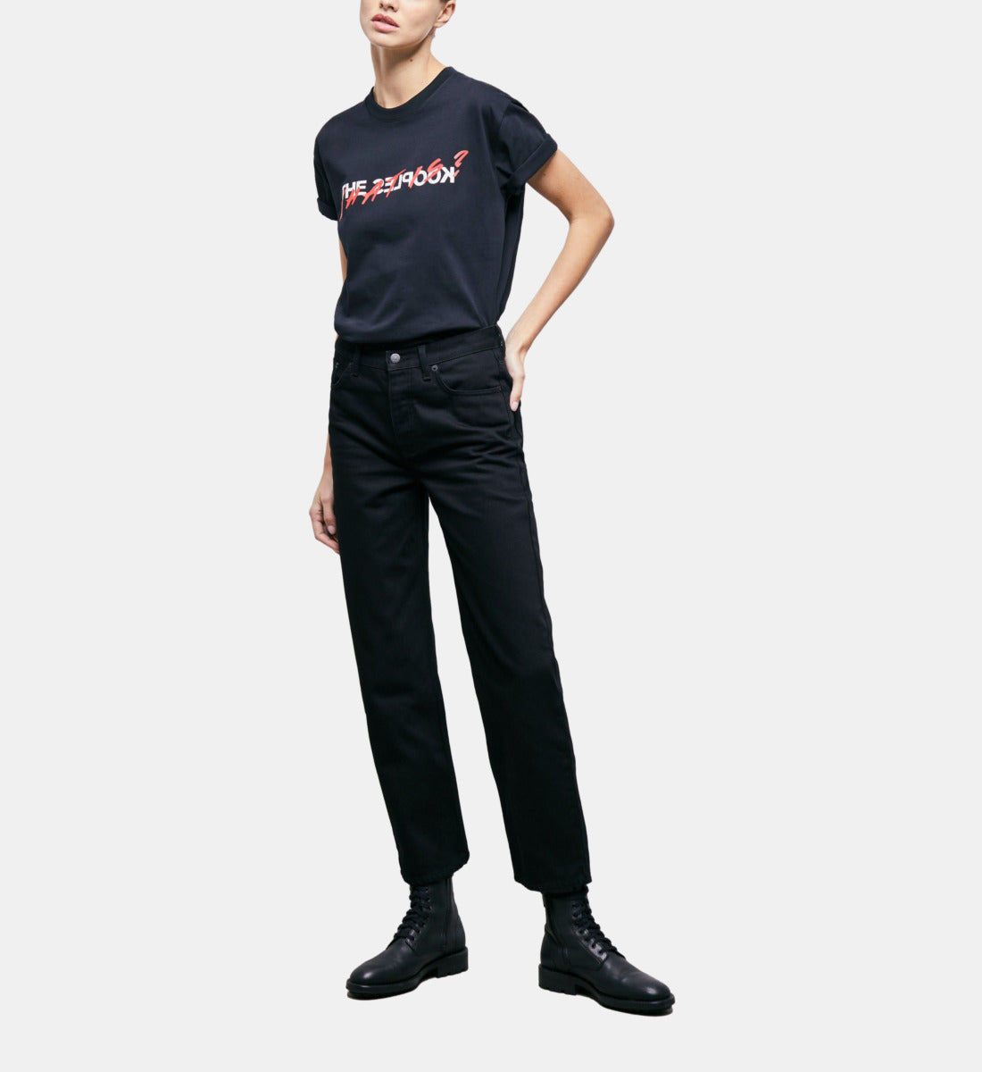 Straight-Cut Jeans | Women | Black