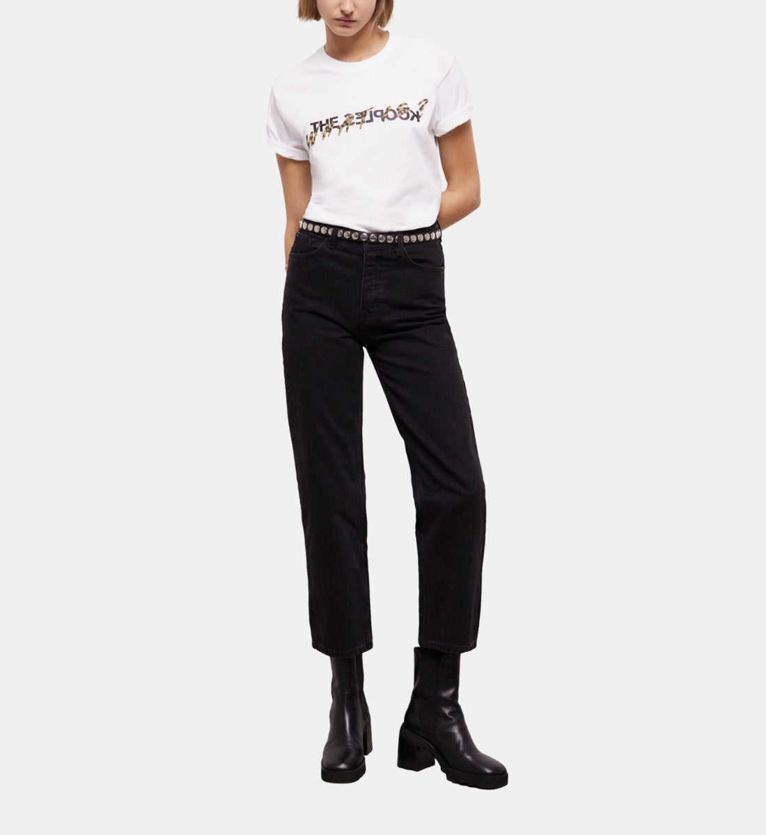 Straight-Cut Jeans | Women | Black Washed