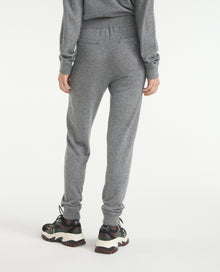 Knit Plain Gray Joggers | Women | Grey Melange