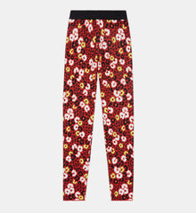 Floral Print Leggings | Women | Dark Red