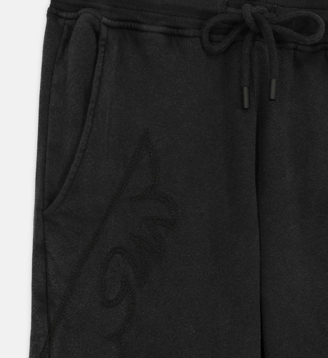 Joggers With Western-Style Embroidery | Women | Black Washed