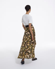 Asymmetric Floral Frilly Skirt | Women | Black