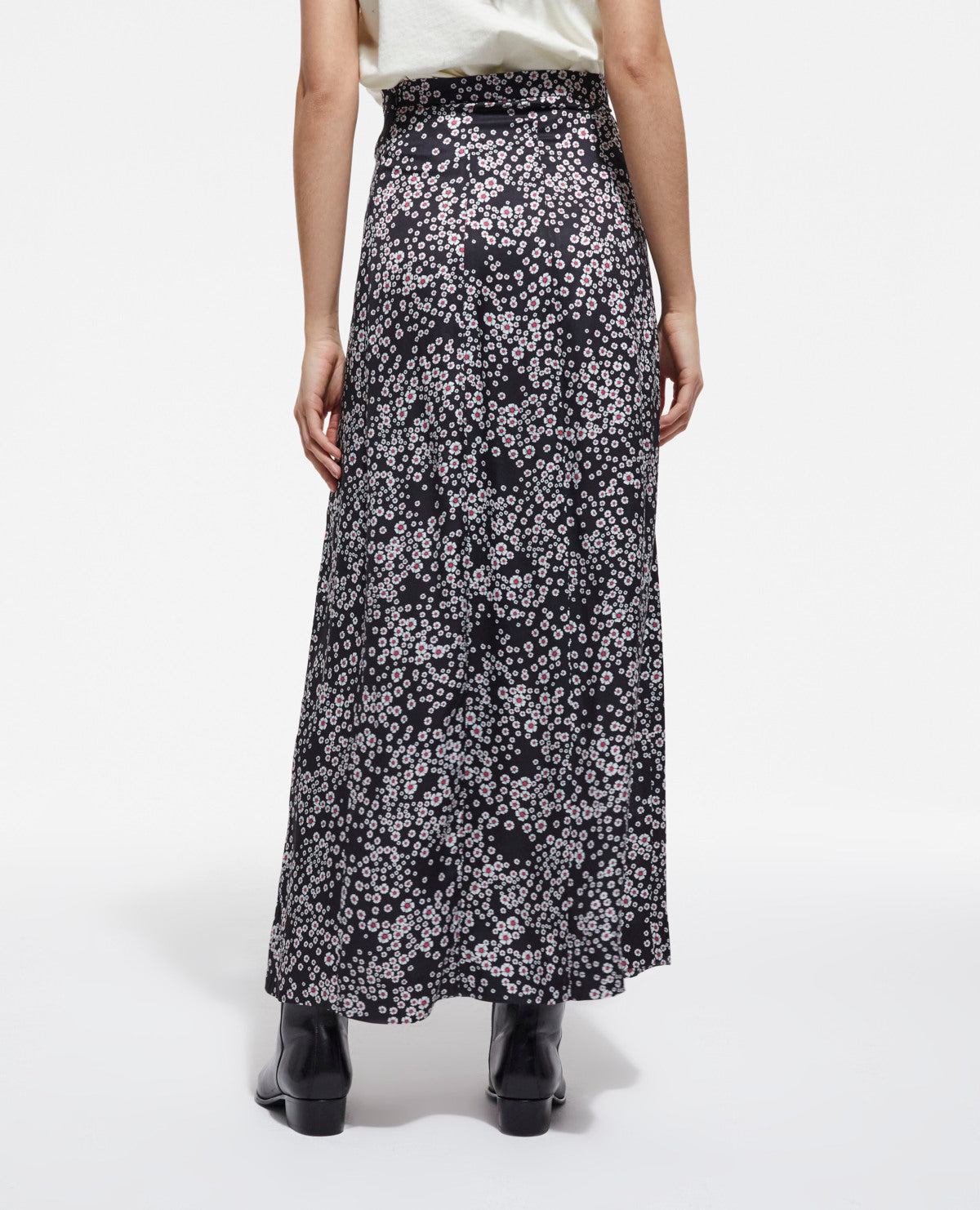 Long Floral Skirt | Women | Black x Pink