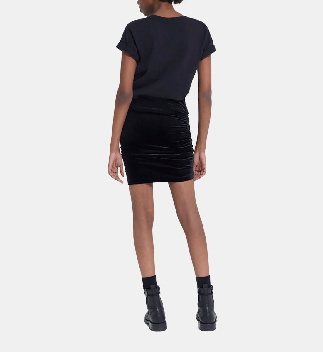 Short Velvet Skirt | Women | Black